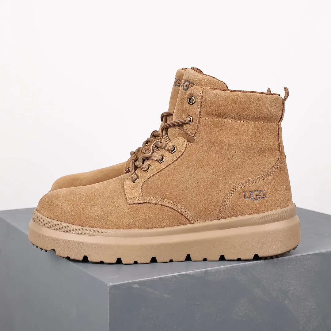 Pick up locally 💰800 The core recommendation is good price UGG 2023 new style #Men's shoes Guangdong origin # 1153750 Upgraded original last original paper version development version #Using TPU molded and shaped suede upper material #Selected 17mm UGGPURE™ implanted wool lining and removable UGGPURE™ Implanted wool insole # midsole EVA light wing technology outsole combined with rubber bottom, non-slip, waterproof and wear-resistant, and good elasticity American light luxury brand 🐑UGG M Burleigh Boot Burleigh series men's mid-cut lightweight casual sports workwear Martin boots "velvet chestnut brown" Size: 40 41 42 43 44 45